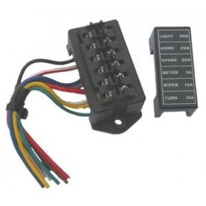 BLADE FUSE BOX 6way WITH LEADS